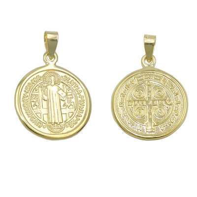 Pendant Religius Medal Polished 9k Gold