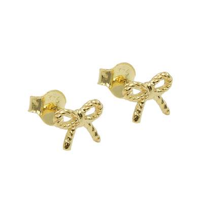 Stud Earrings Loop Polished 9k Gold