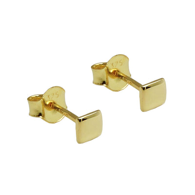 Stud Earrings Quadrangle Flat 9k Gold