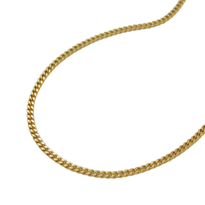 8k Gold Curb Chain Necklace, 2x Diamond Cut, 36cm