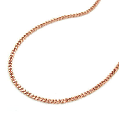 Necklace Chain, Curb, 45cm, 14k Rose Gold