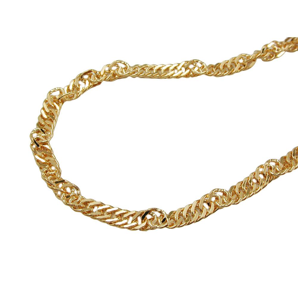 Bracelet, Singapore Chain, 19cm, 9k Gold