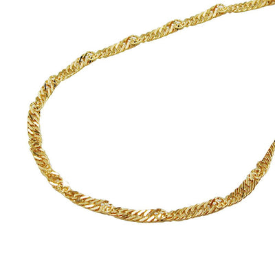 14k Yellow Gold Singapore Chain Necklace, 42cm