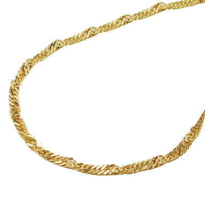 9k Gold Singapore Chain Necklace, 38cm