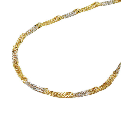 14k Gold Singapore Chain Necklace, 45cm