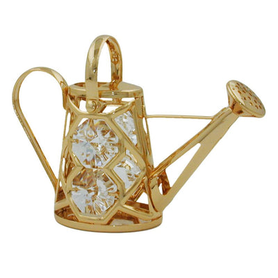 Watering Can With Crystal Elements Gold Plated