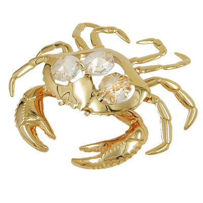 Crab With Crystal Elements Gold Plated