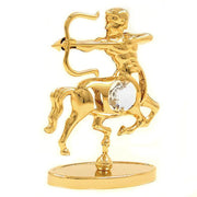 Zodiac Sign Saggitarius With Crystal Elements Gold Plated