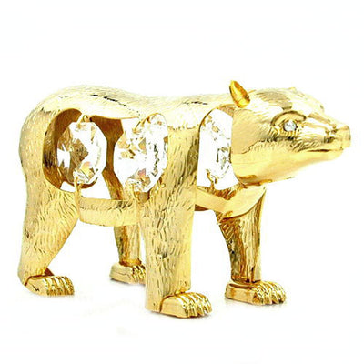 Polar Bear With Crystal Elements Gold Plated