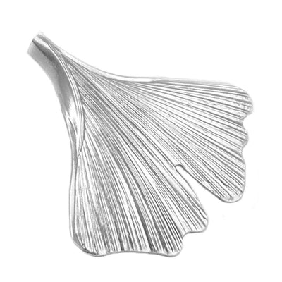 Ginkgo Leaf Charm Pendant 33mm, Silver 925