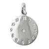 Baby's Christening Engravable Clock Charm Pendant, Silver 925