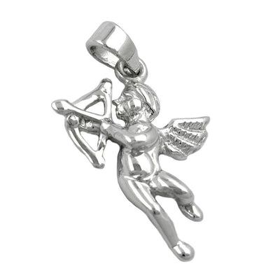Angel & Bow Charm Pendant, Silver 925