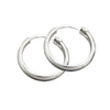 Hoop Earrings D-shaped Silver 925
