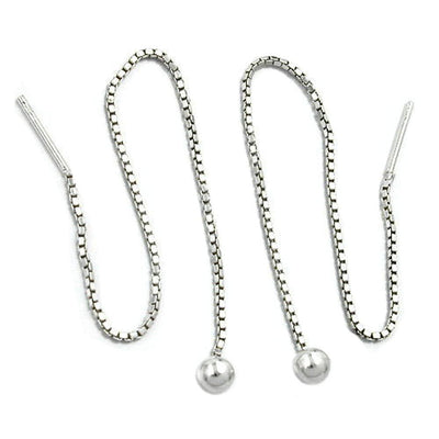 Chain Earrings with Ball Silver 925