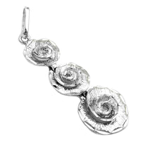 3 Flowers Charm Pendant, Silver 925