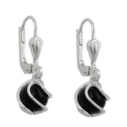 Onyx Earrings Leverback 6mm Silver 925