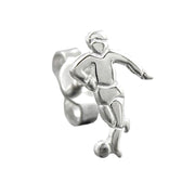 Stud Earring Football Player Silver 925
