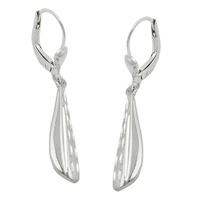 Leverback Earrings Diamond Cut Silver 925