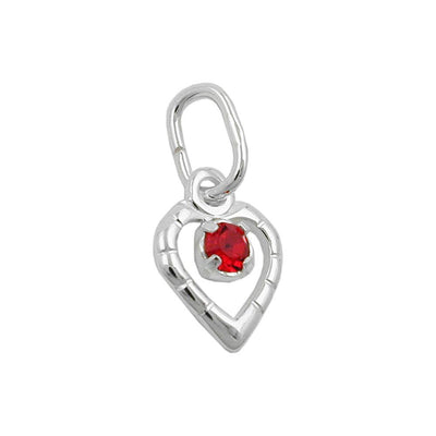 Pendant Glass-stone Red Silver 925