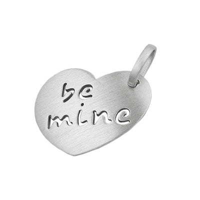Heart with words 'be Mine Charm Pendant, Silver 925