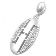 Pendant Zirconia White Matt Silver 925