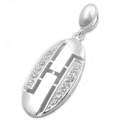 Pendant Zirconia White Matt Silver 925