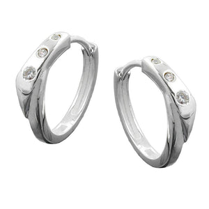 Earrings Hoops Zirconia Silver 925