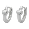Hinged Hoops Earrings Heart Silver 925