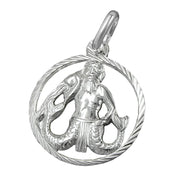 Aquarius Birth Sign Charm Pendant, Silver 925