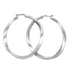 Hoop Earrings Oval Shape Silver 925