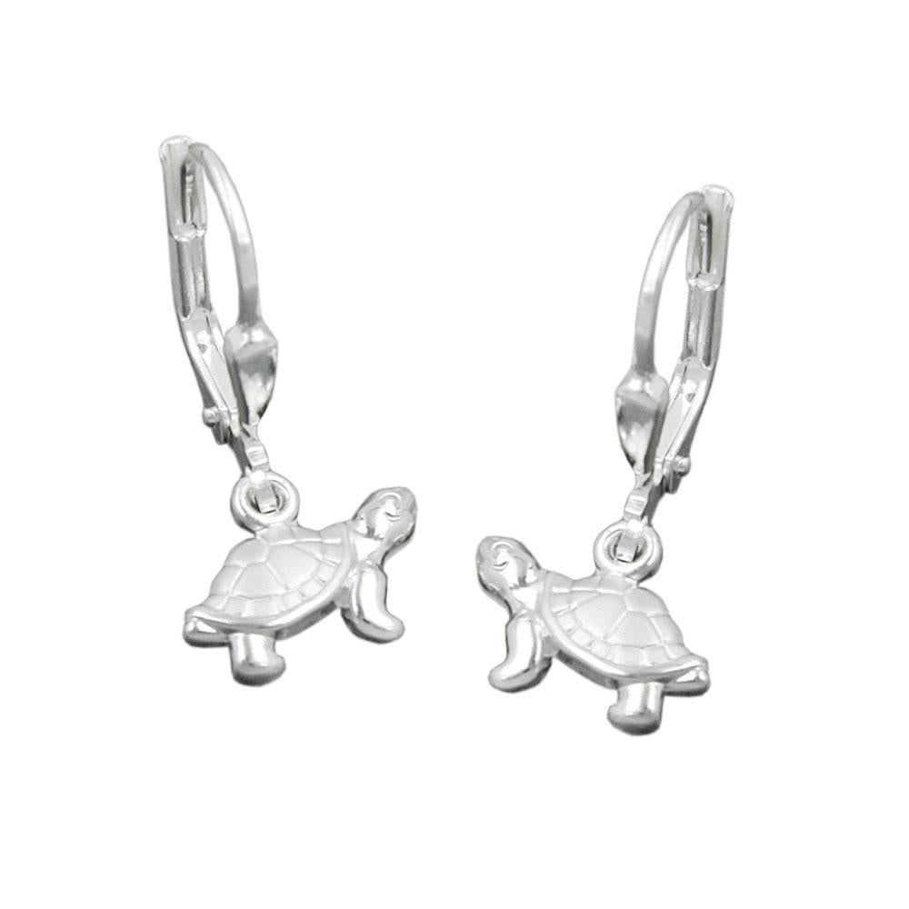 Turtle Earrings Leverback Silver 925