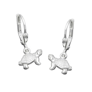 Turtle Earrings Leverback Silver 925