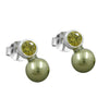 Earrings Bead And Cz Olive Silver 925