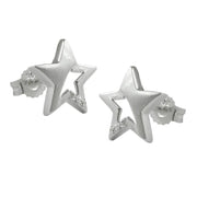 Stud Earrings Star Zirconia Silver 925