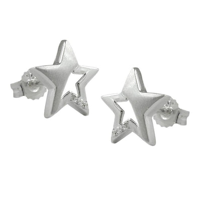 Stud Earrings Star Zirconia Silver 925
