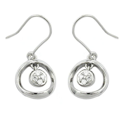 Hook Earrings With Zirconia Silver 925