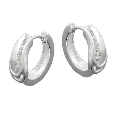 Hoop Earrings Zirconia Silver 925