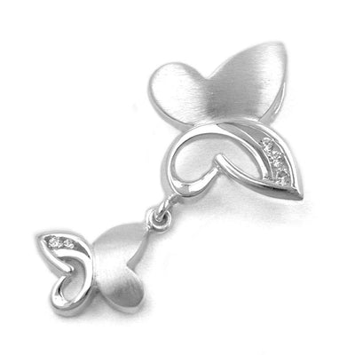 Double Butterflies Charm, Silver 925