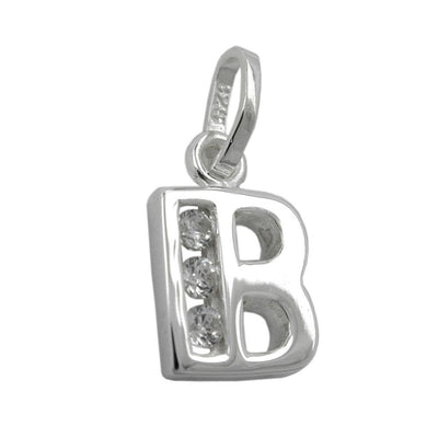 Pendant Initiale B With Cz Silver 925