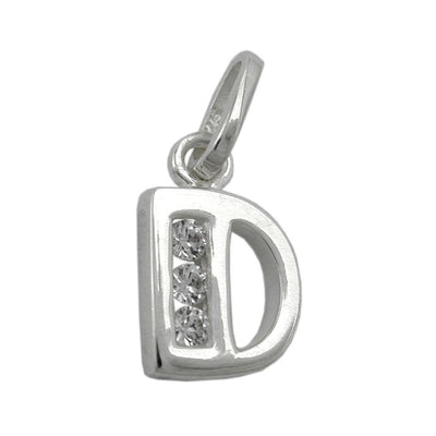 Pendant Initial D With Cz Silver 925