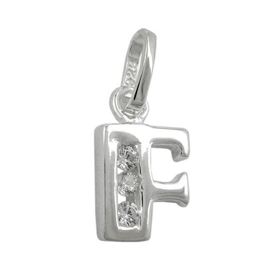 Pendant Initiale F With Cz Silver 925
