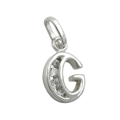 Pendant Initial G With Cz Silver 925