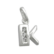 Pendant Initial K With Cz Silver 925