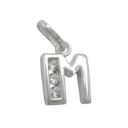 Pendant Initial M With Cz Silver 925