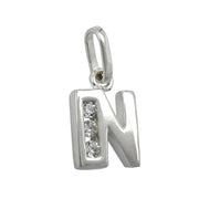 Pendant Initial N With Cz Silver 925