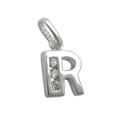 Pendant Initial R With Cz Silver 925