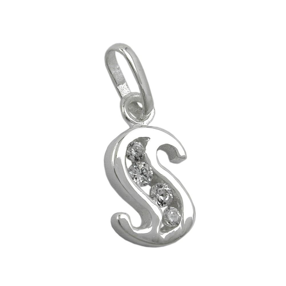 Pendant Initial S With Cz Silver 925