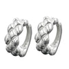 Hoop Earrings Matt-polished Silver 925
