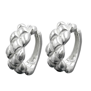 Hoop Earrings Matt-polished Silver 925