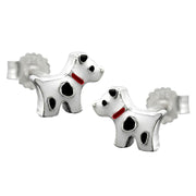 Earring Studs Dog With Dots Silver 925